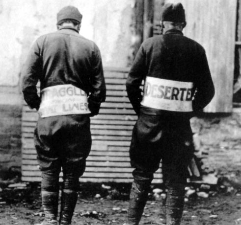 American deserter and straggler humiliated, 1918