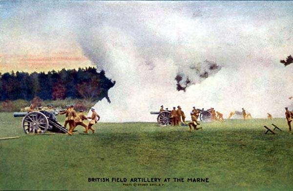 Battle of the Marne - British Guns Firing