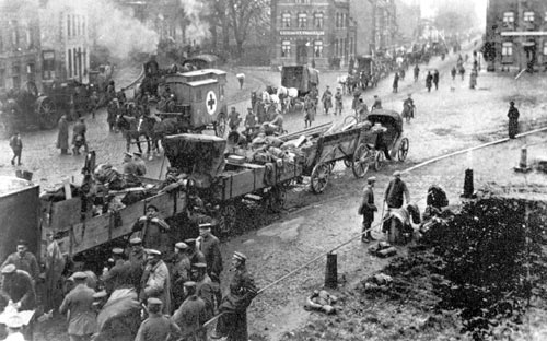 German troops march through the Netherlands, 1918