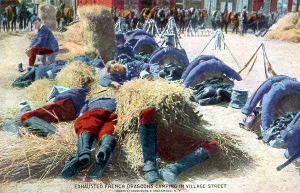 Exhausted Dragoons in Great War