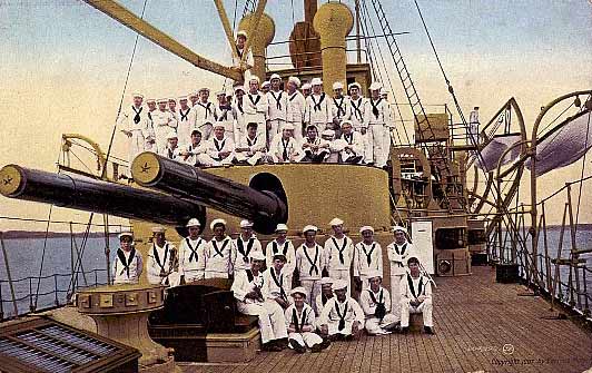 On a Gun Turret of a Battleship