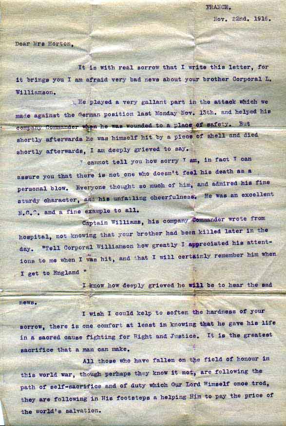 Death Letter from the Great War