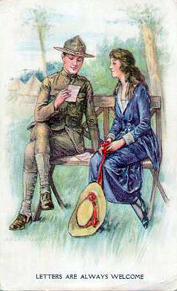 American handcolored postcard from the Great War