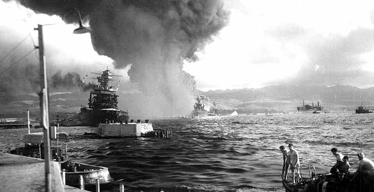 Pearl Harbor view down Battleship Row