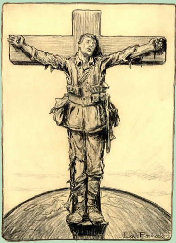 Crucifixion, drawing by Louis Raemakers
