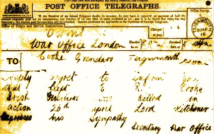 Death Telegram from the Front