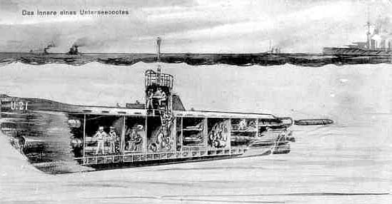 German Uboot, postcard, 1915