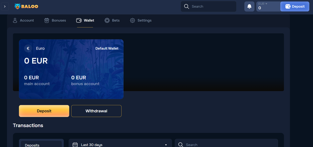 Baloo Bet deposits, withdrawals and limits-2