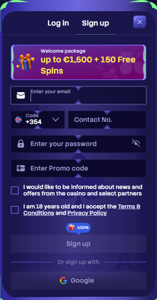 Registration and login to a Spinogrino account